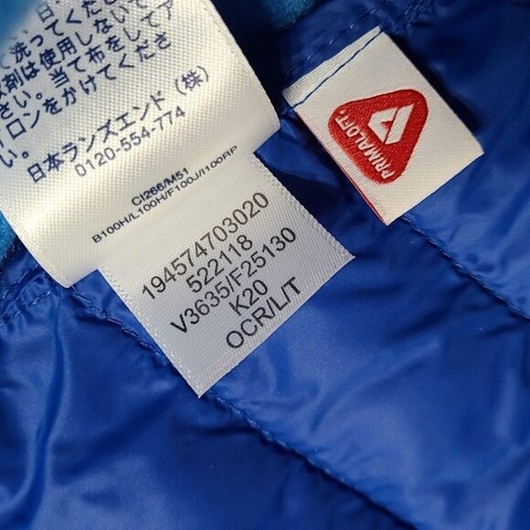 Lands End Primaloft Hybrid Blue Packable Puffer Yellow Zipper Mens Size L 42-44 - Picture 6 of 14